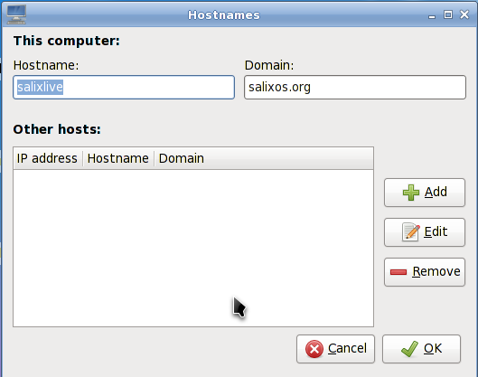 Στιγμιότυπο του βοηθητικού προγράμματος Hostname