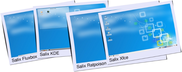 Screenshot of the different edition of SalixOS 13.37