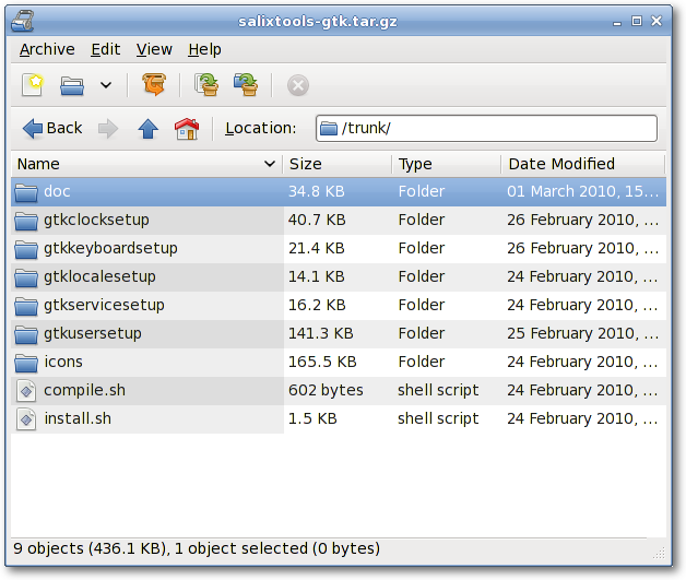 Screenshot of File Roller