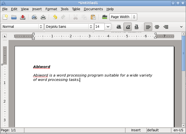 Screenshot of Abiword