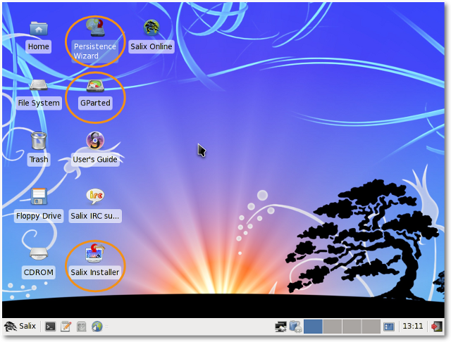 Immagine delle icone degli Strumenti Live (Live Tools) sul desktop