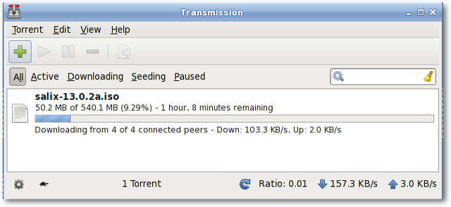 Skärmdump av Transmission